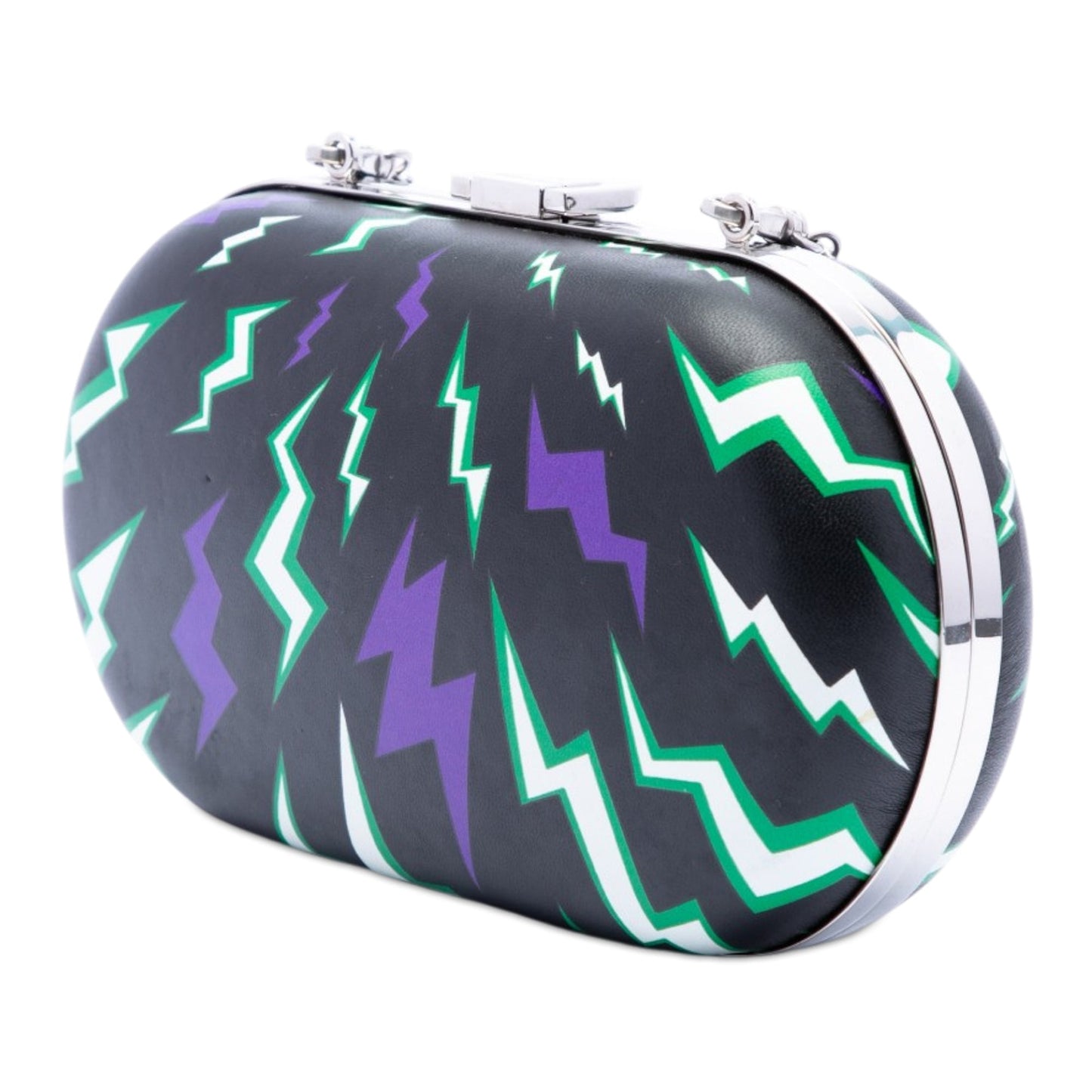 Prada Universal Studios Leather Thunder Frankenstein Clutch with Chain