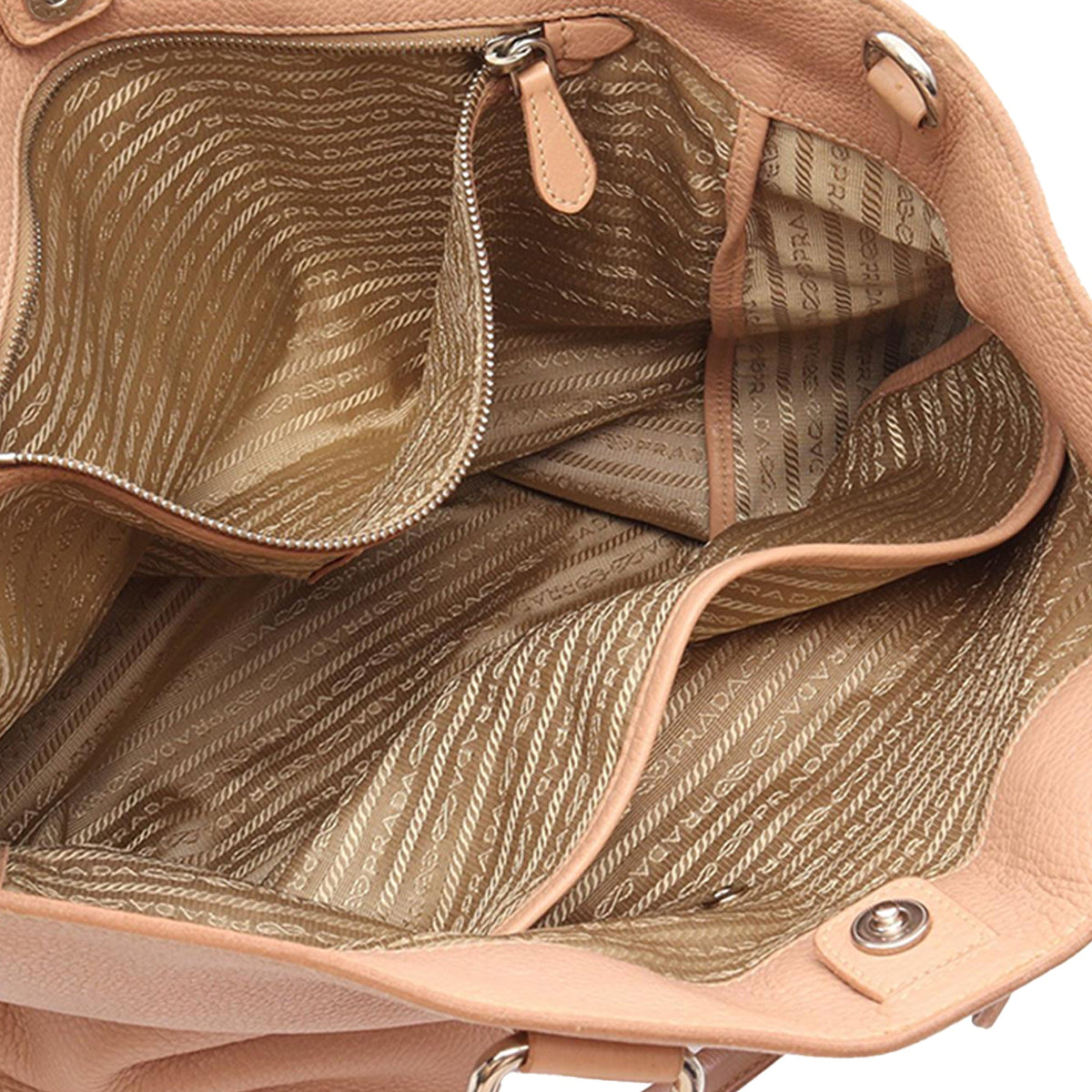 Prada Vitello Daino Open Convertible Tote — Pink