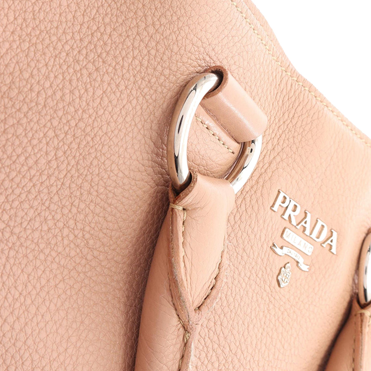 Prada Vitello Daino Open Convertible Tote — Pink