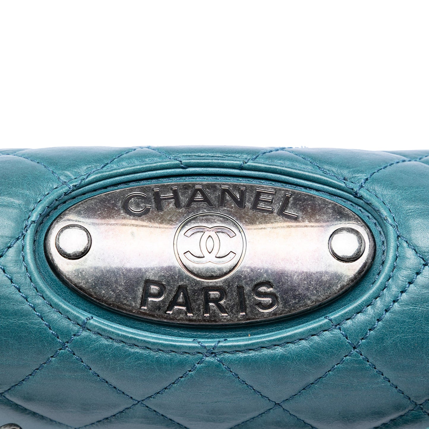 Chanel Quilted Calfskin Plaque Double Flap