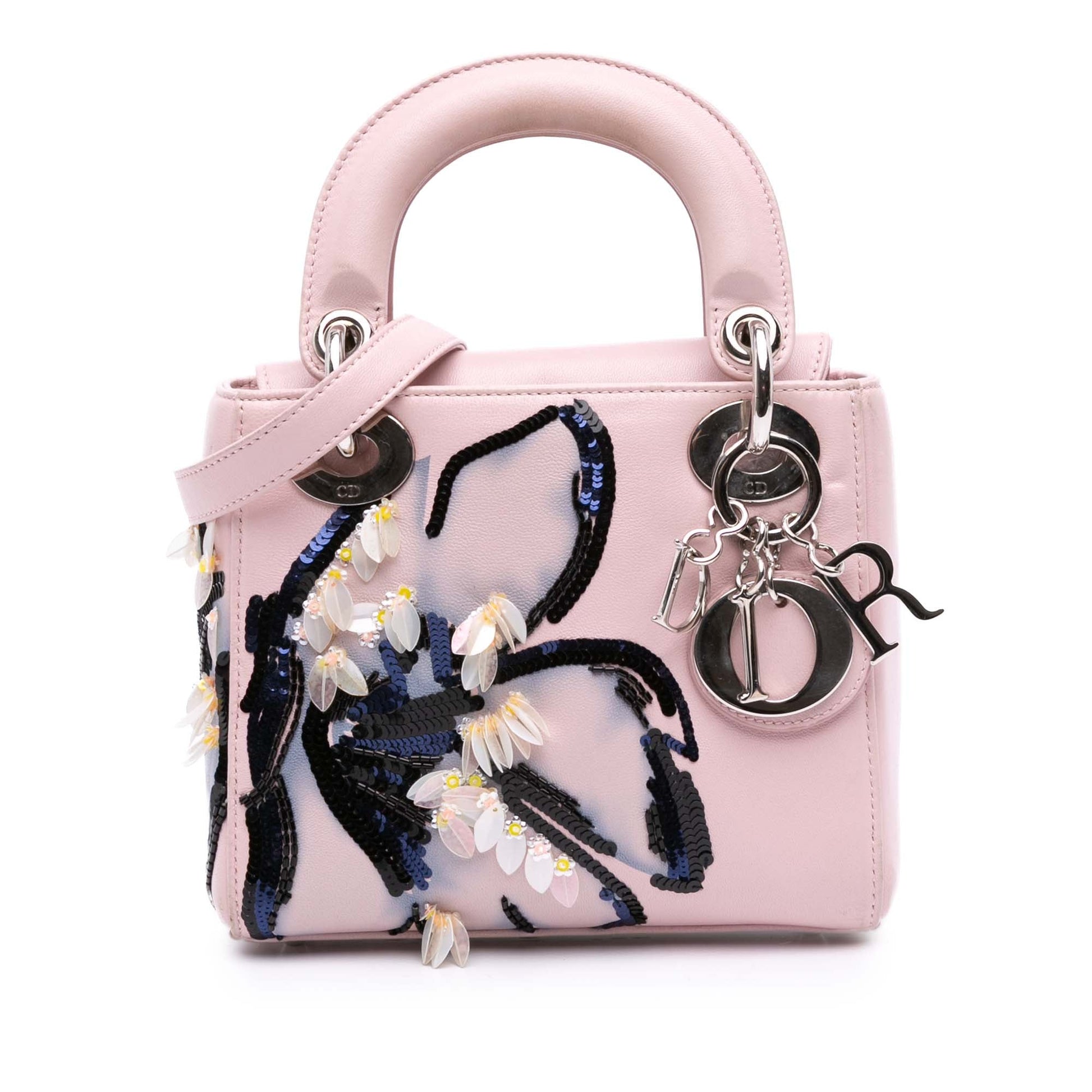 Dior Mini Calfskin Sequin Embellished Lady Dior