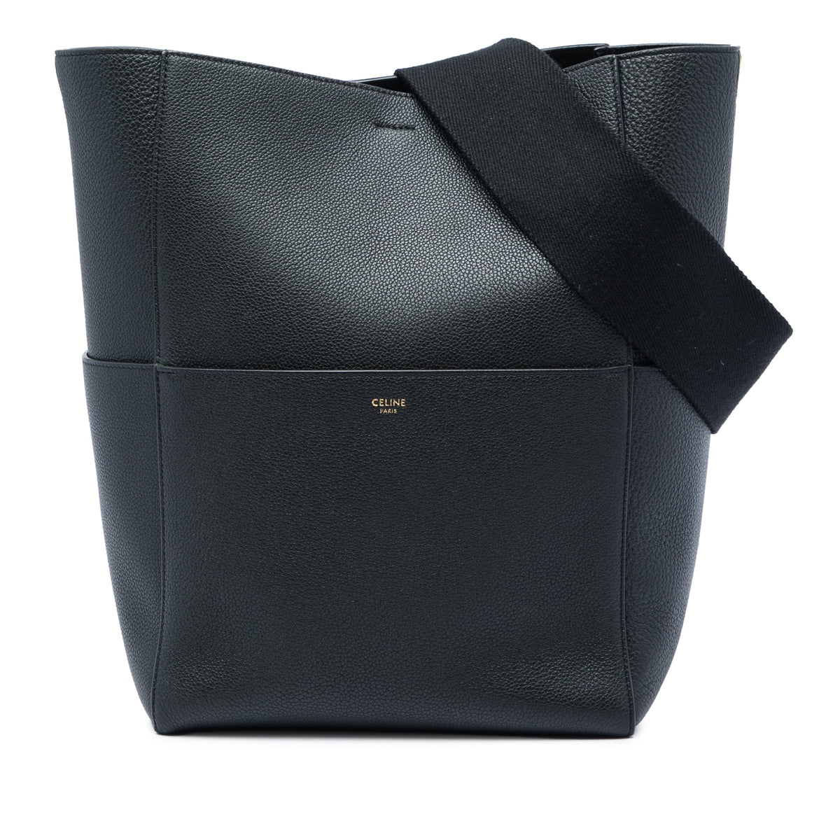Celine Medium Leather Seau Sangle Bucket Bag