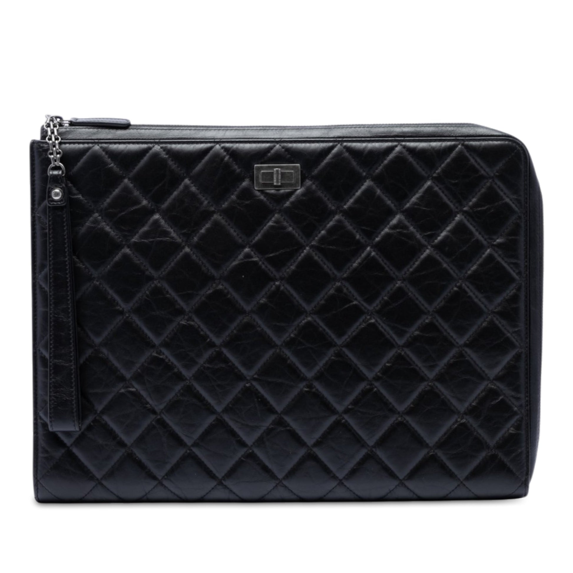 Chanel Large Aged Calfskin Reissue 2.55 Pouch with Handle