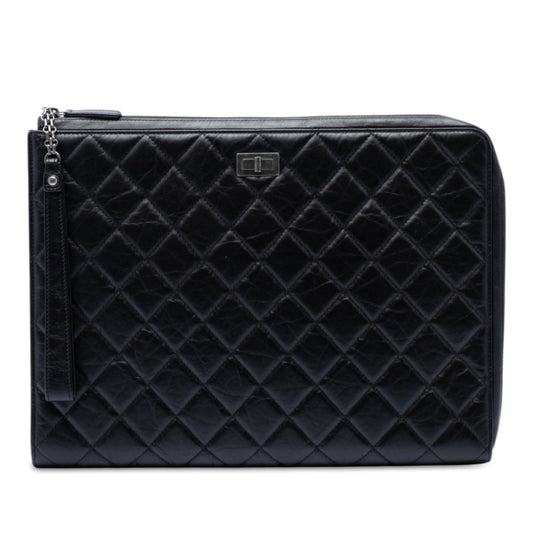 Chanel Large Aged Calfskin Reissue 2.55 Pouch with Handle