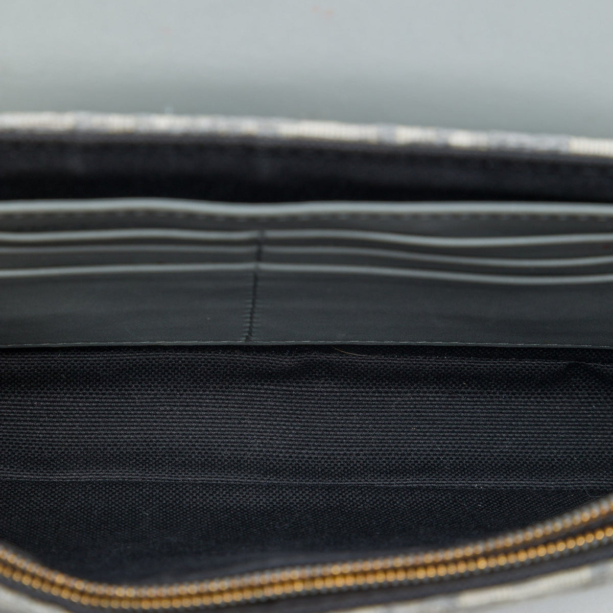 Dior Oblique Canvas Saddle Wallet On Chain — Gray