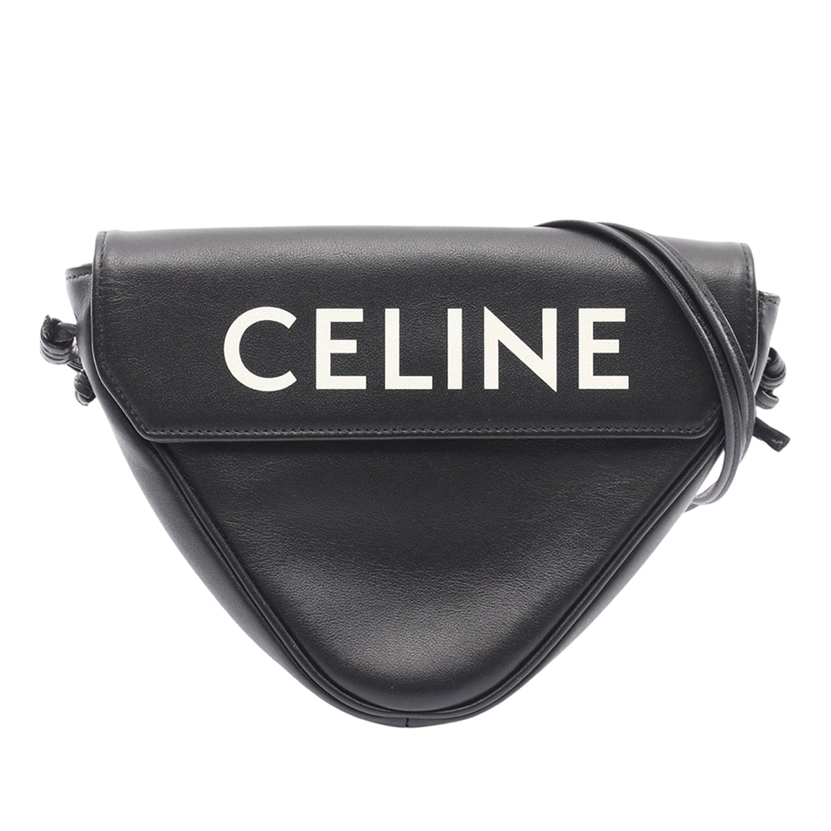 Celine Smooth Calfskin Logo Triangle Crossbody