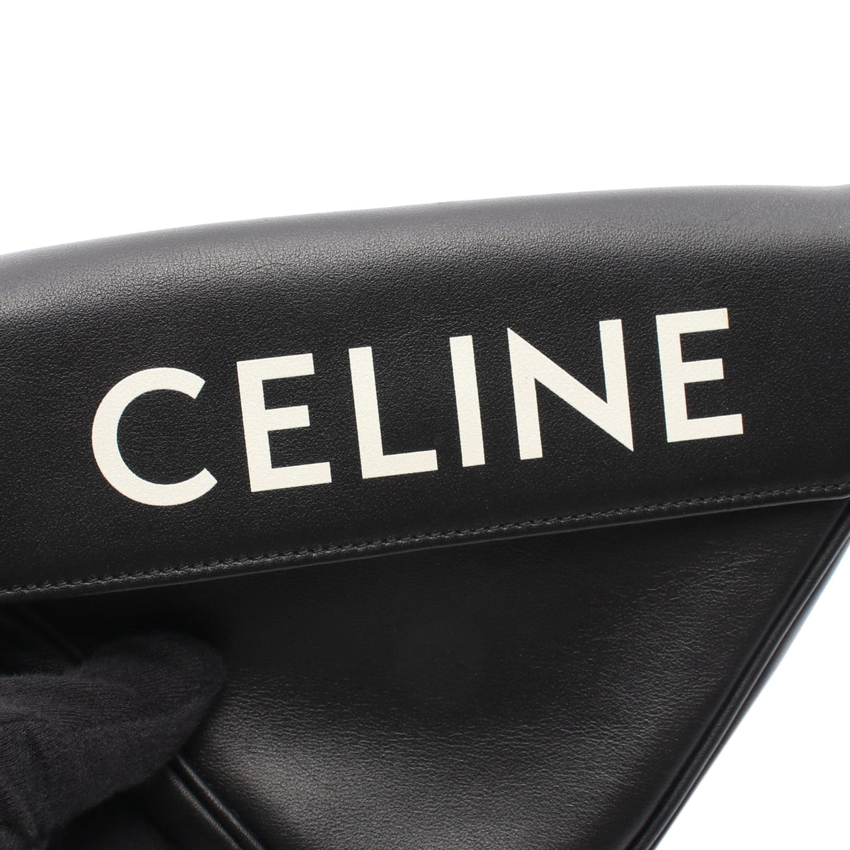Celine Smooth Calfskin Logo Triangle Crossbody