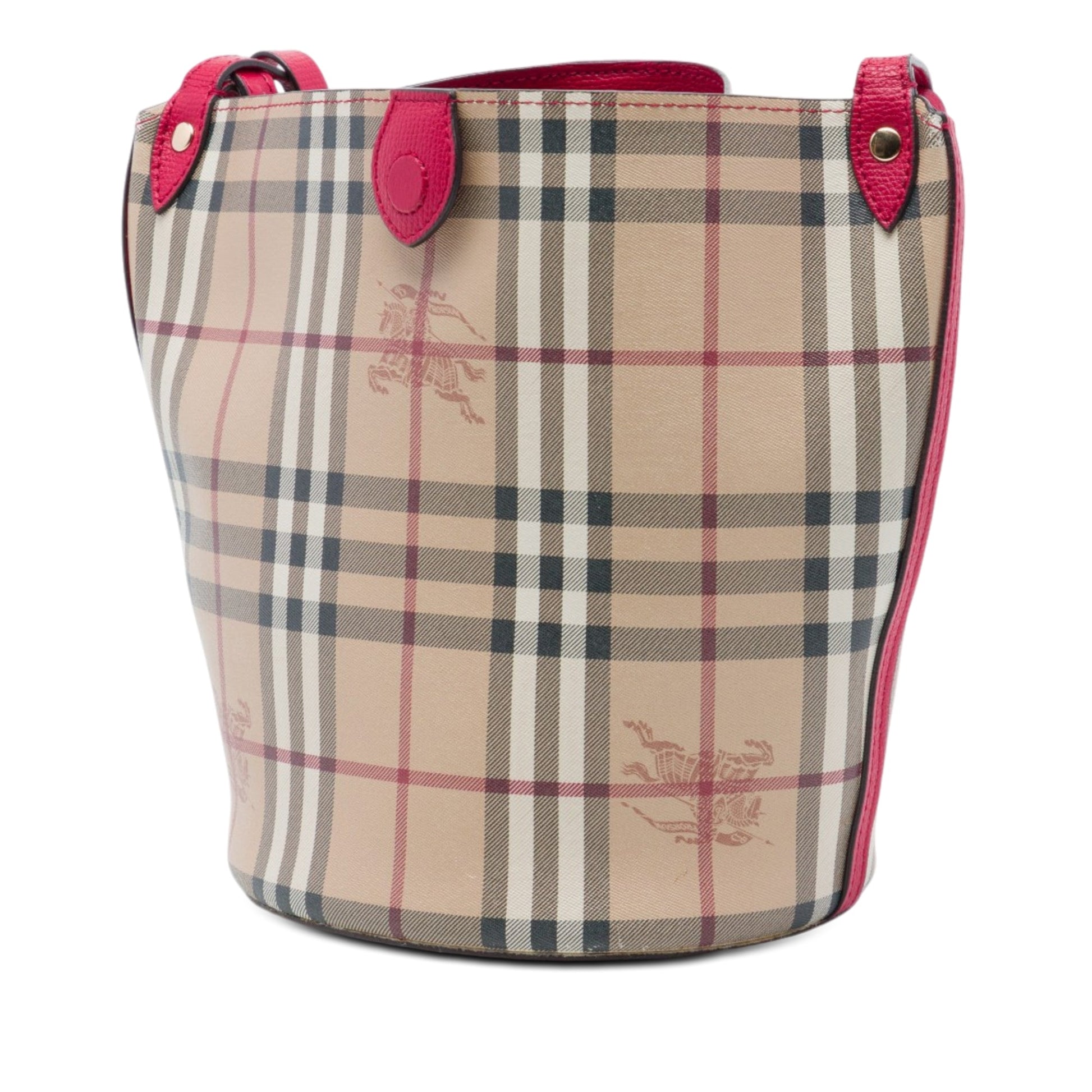 Burberry Haymarket Check Coated Canvas Lorne Bucket Bag
