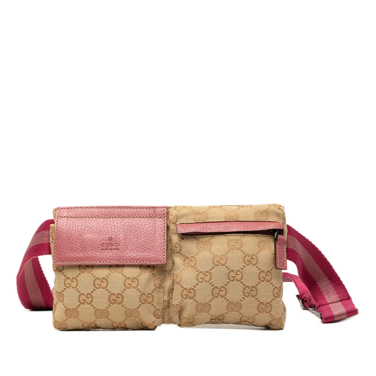 Gucci GG Canvas Web Double Pocket Belt Bag
