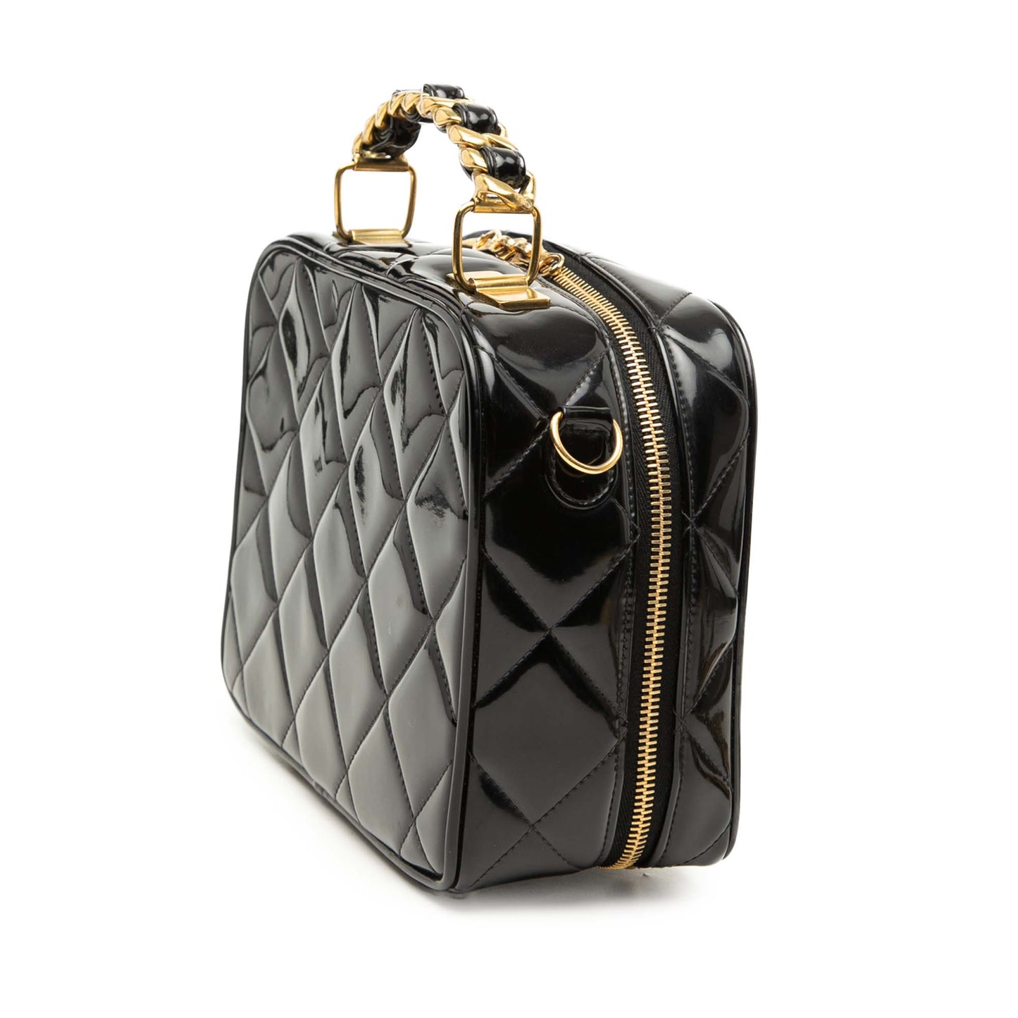 Chanel Quilted Patent Vanity Case