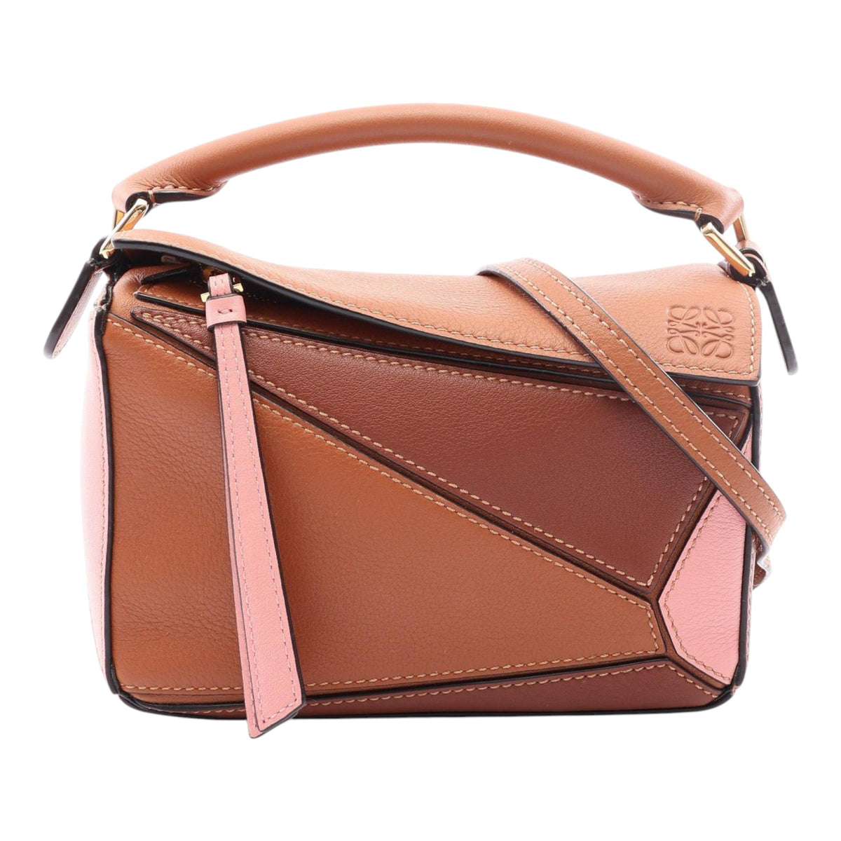 LOEWE Mini Tricolor Calfskin Puzzle Satchel