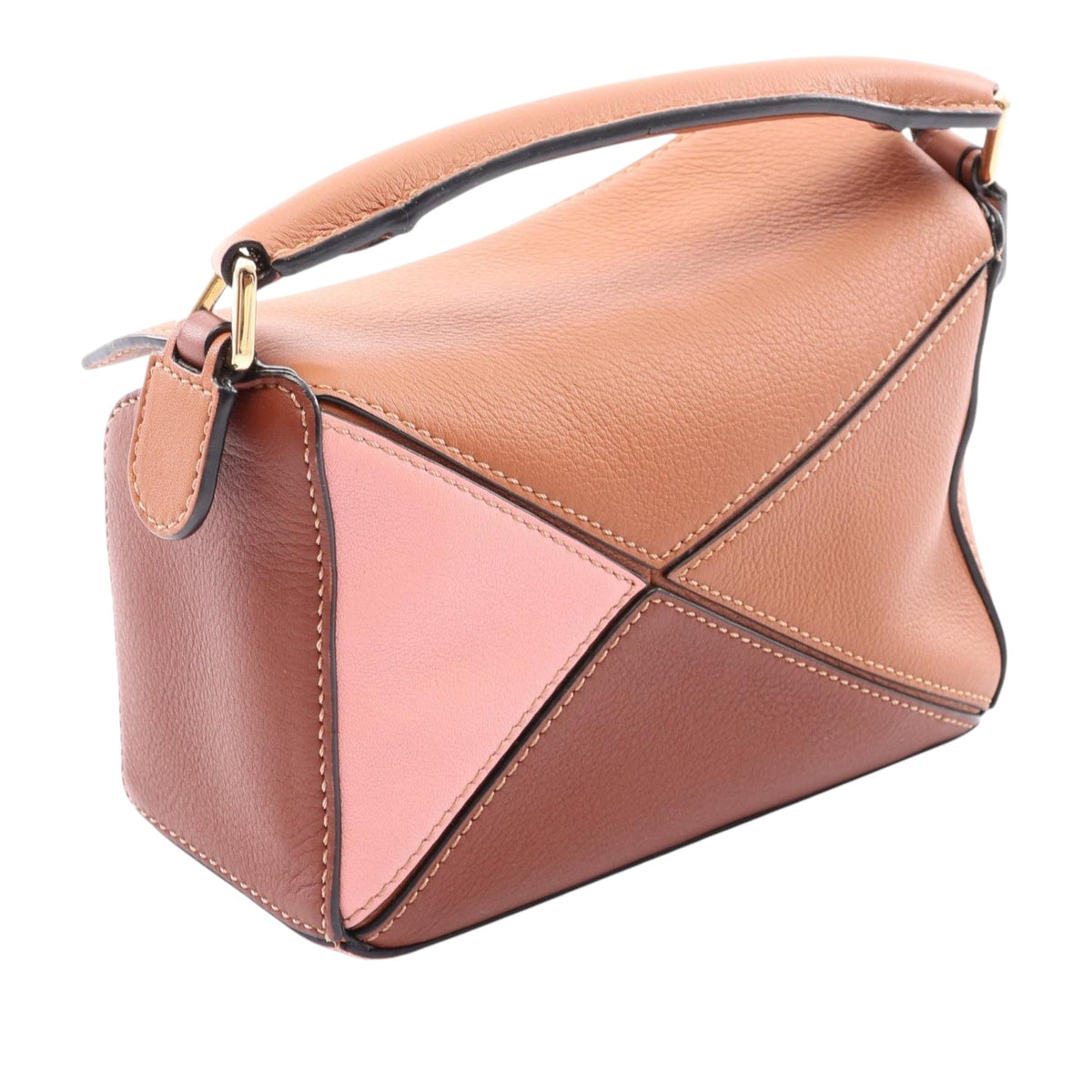 LOEWE Mini Tricolor Calfskin Puzzle Satchel