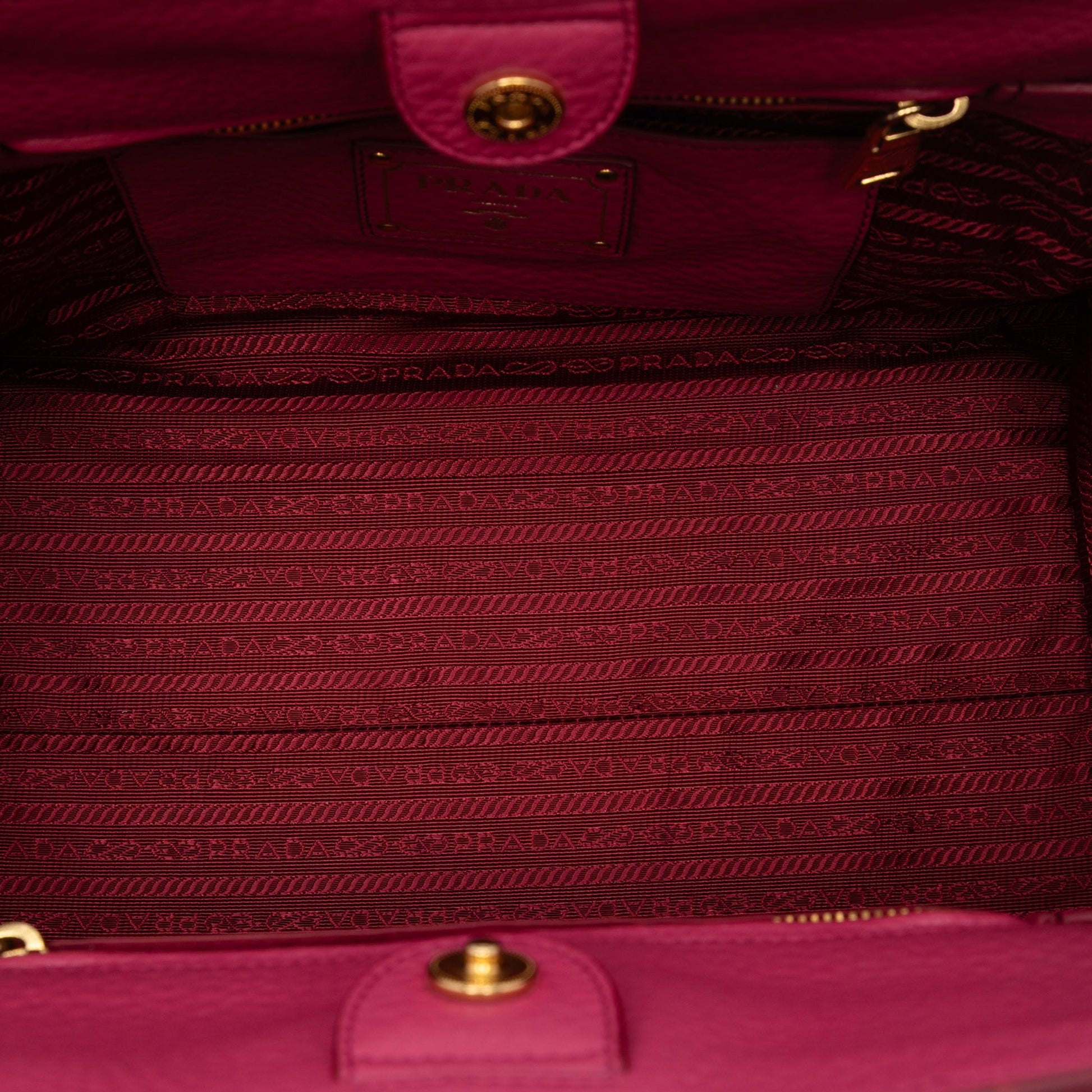 Prada Vitello Daino Front Pocket Open Convertible Tote