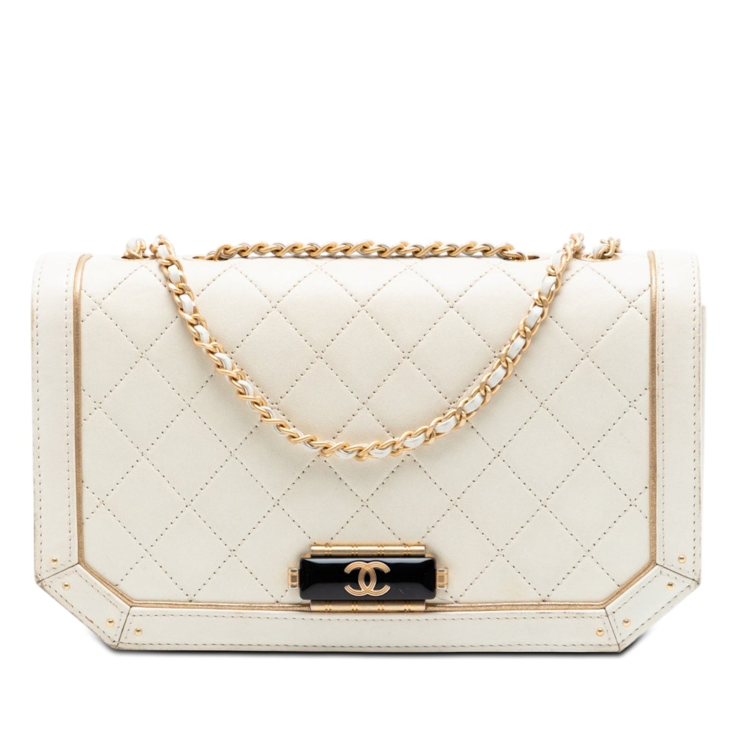 Chanel Medium Quilted Calfskin Octagon CC Clasp Flap