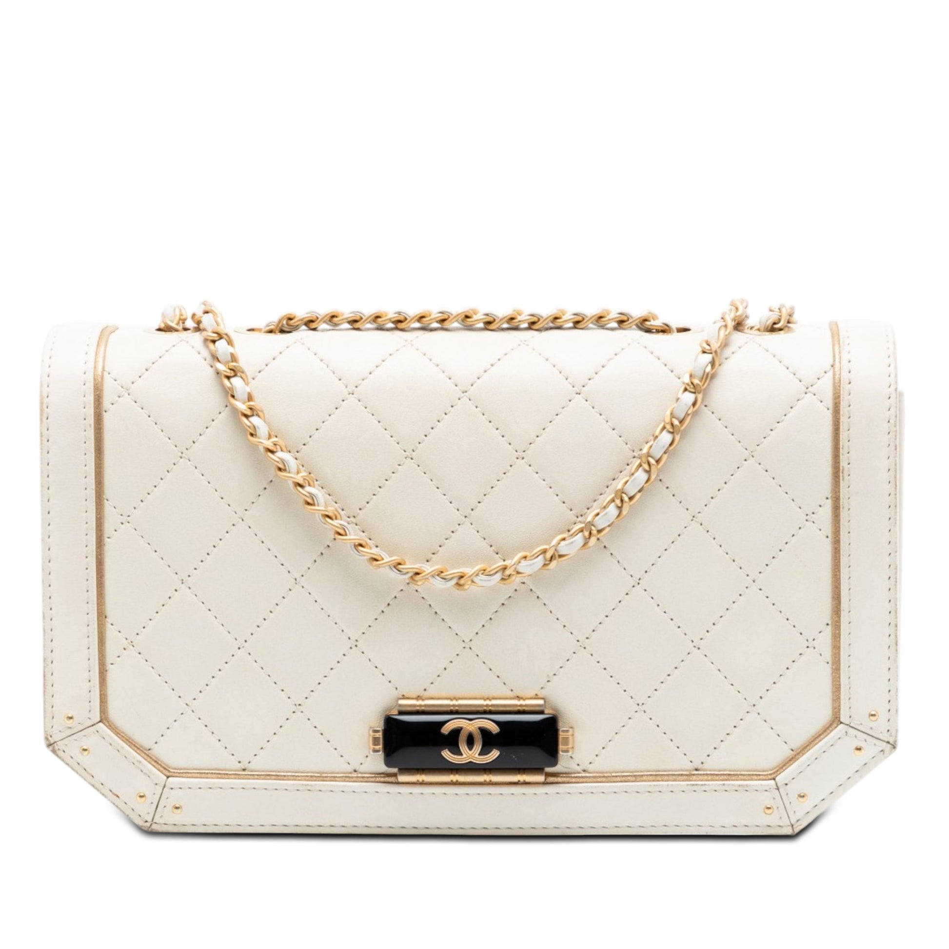 Chanel Medium Quilted Calfskin Octagon CC Clasp Flap