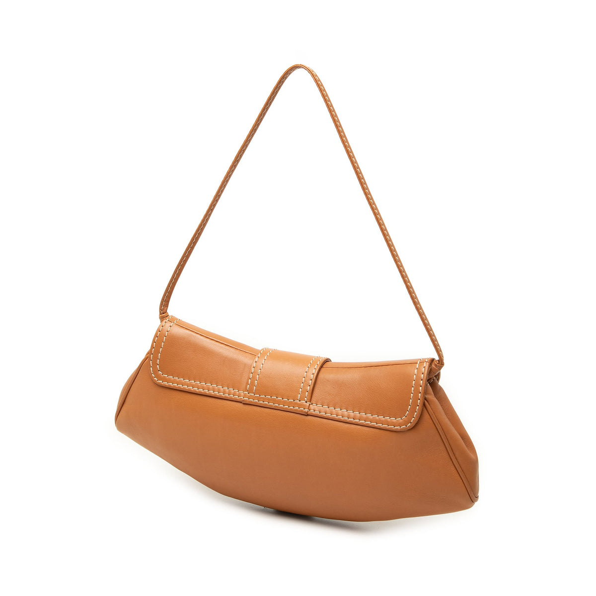 Celine Small Leather Buckle Flap Shoulder Bag — Brown