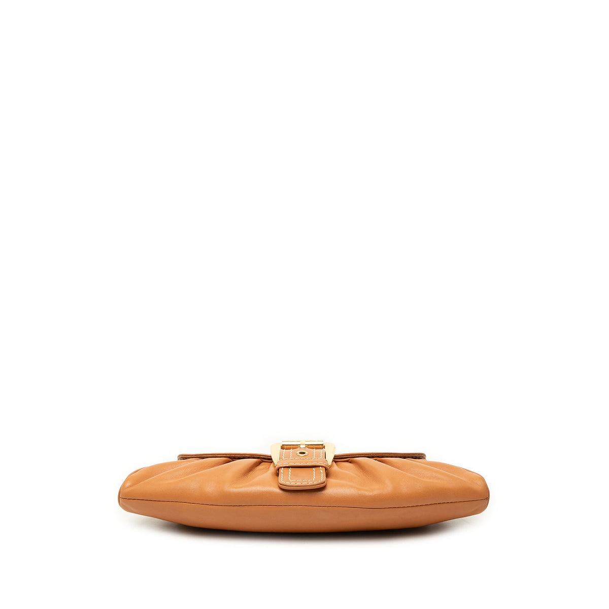 Celine Small Leather Buckle Flap Shoulder Bag — Brown