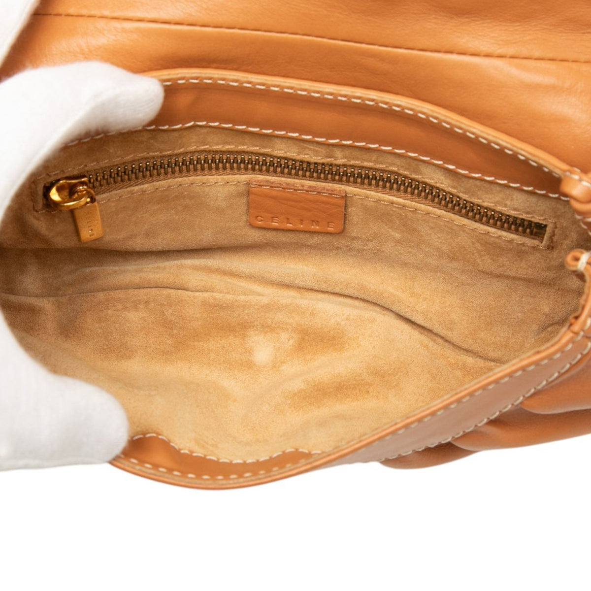 Celine Small Leather Buckle Flap Shoulder Bag — Brown