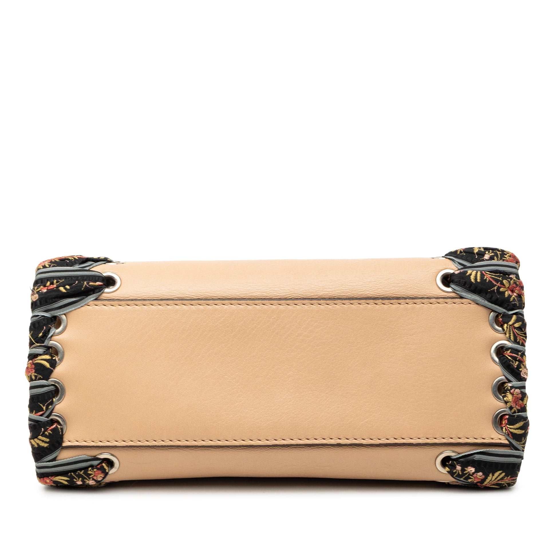 Fendi Medium Leather Ribbon Whipstitch Peekaboo Satchel