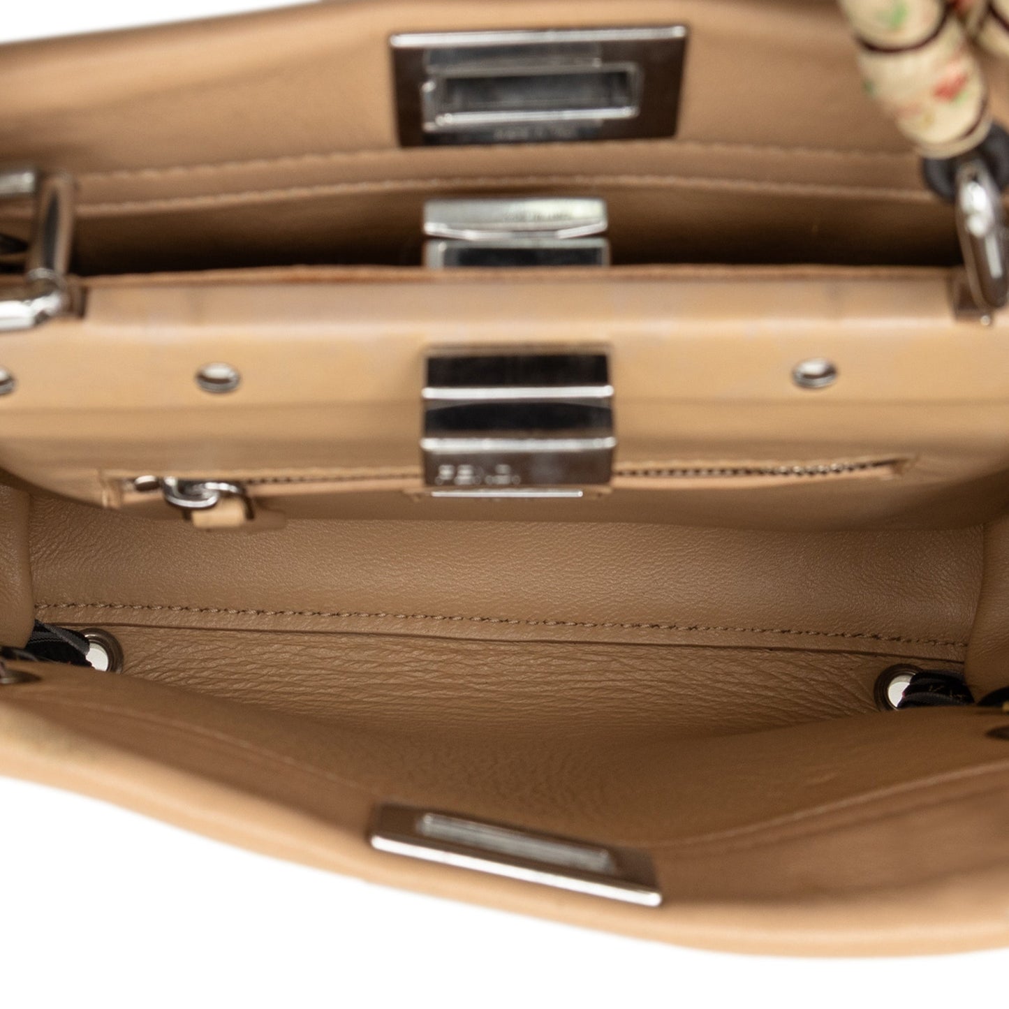 Fendi Medium Leather Ribbon Whipstitch Peekaboo Satchel