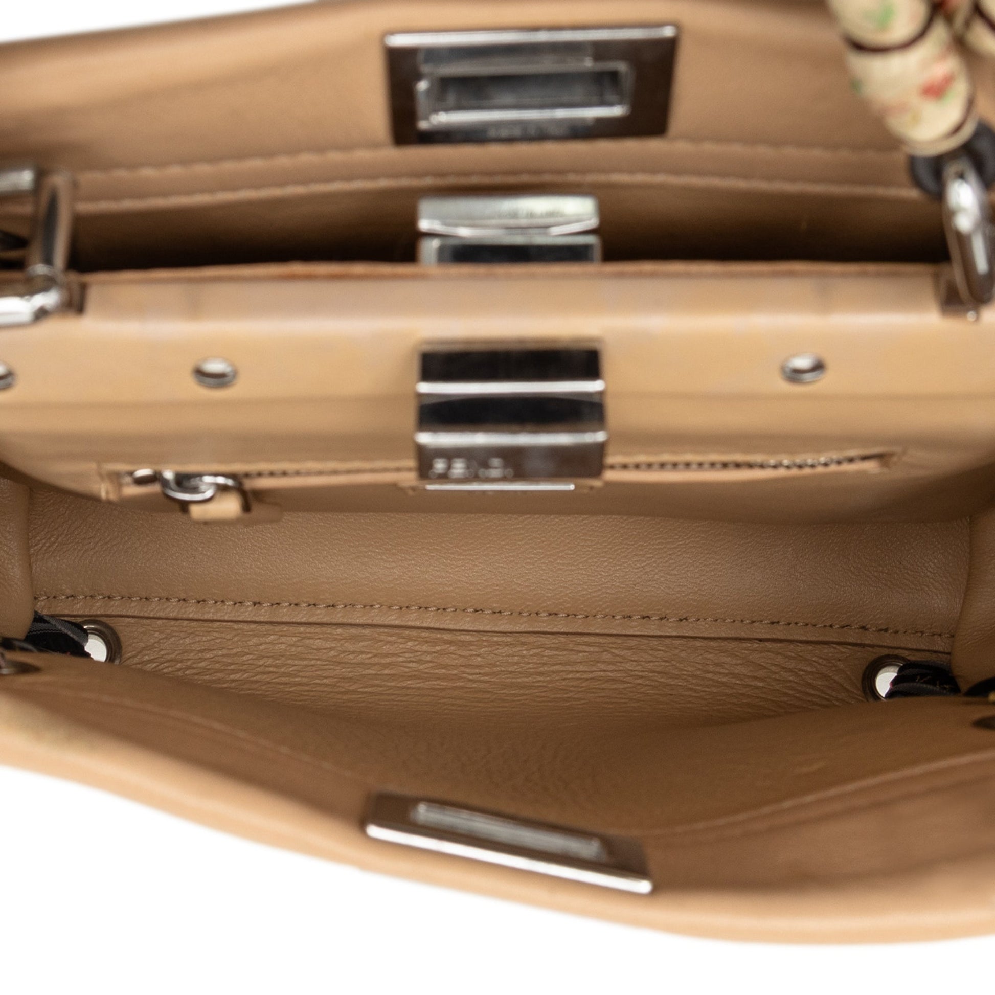 Fendi Medium Leather Ribbon Whipstitch Peekaboo Satchel