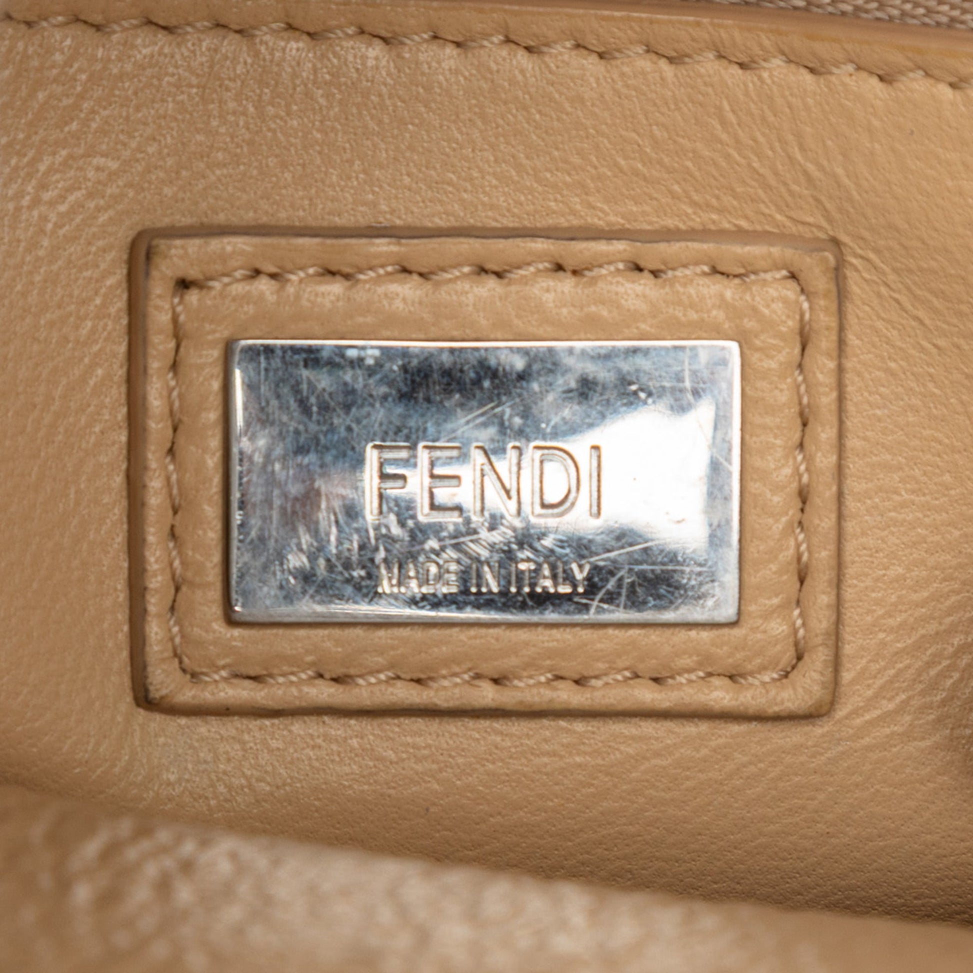Fendi Medium Leather Ribbon Whipstitch Peekaboo Satchel