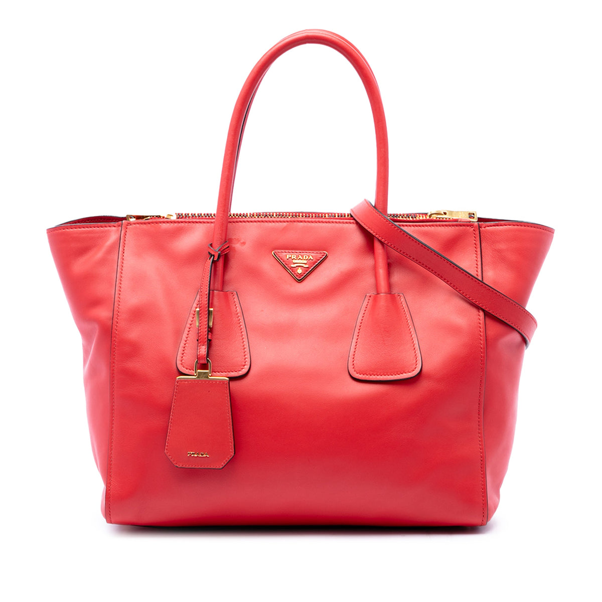 Prada Glace Calf Twin Pocket Double Handle Satchel