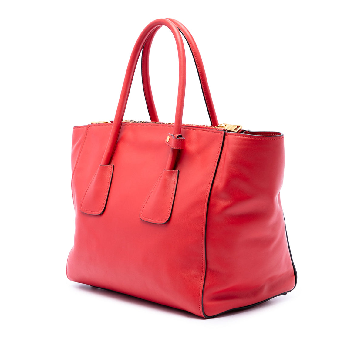 Prada Glace Calf Twin Pocket Double Handle Satchel