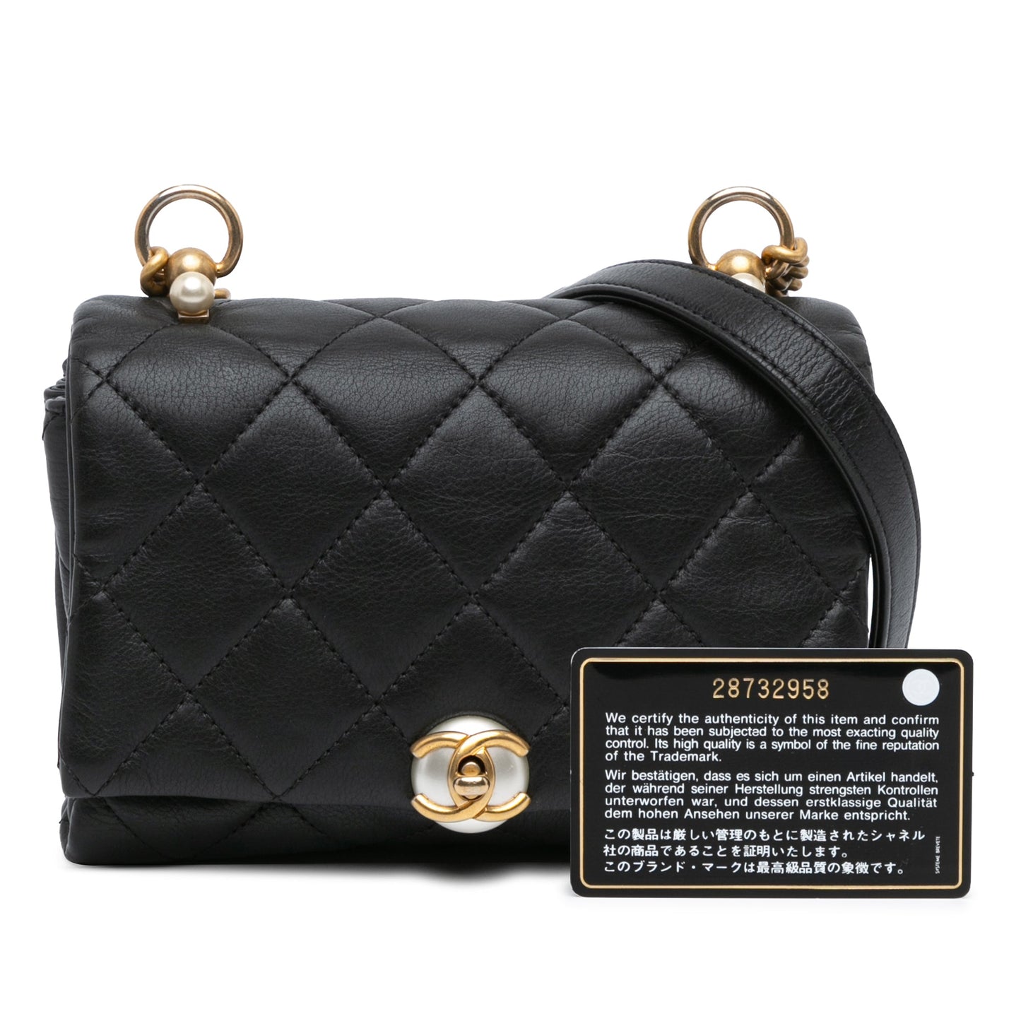 Chanel Mini Quilted Calfskin Pearl CC Accordion Flap