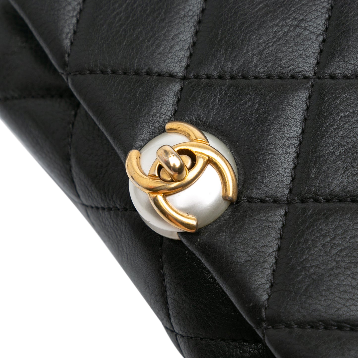 Chanel Mini Quilted Calfskin Pearl CC Accordion Flap