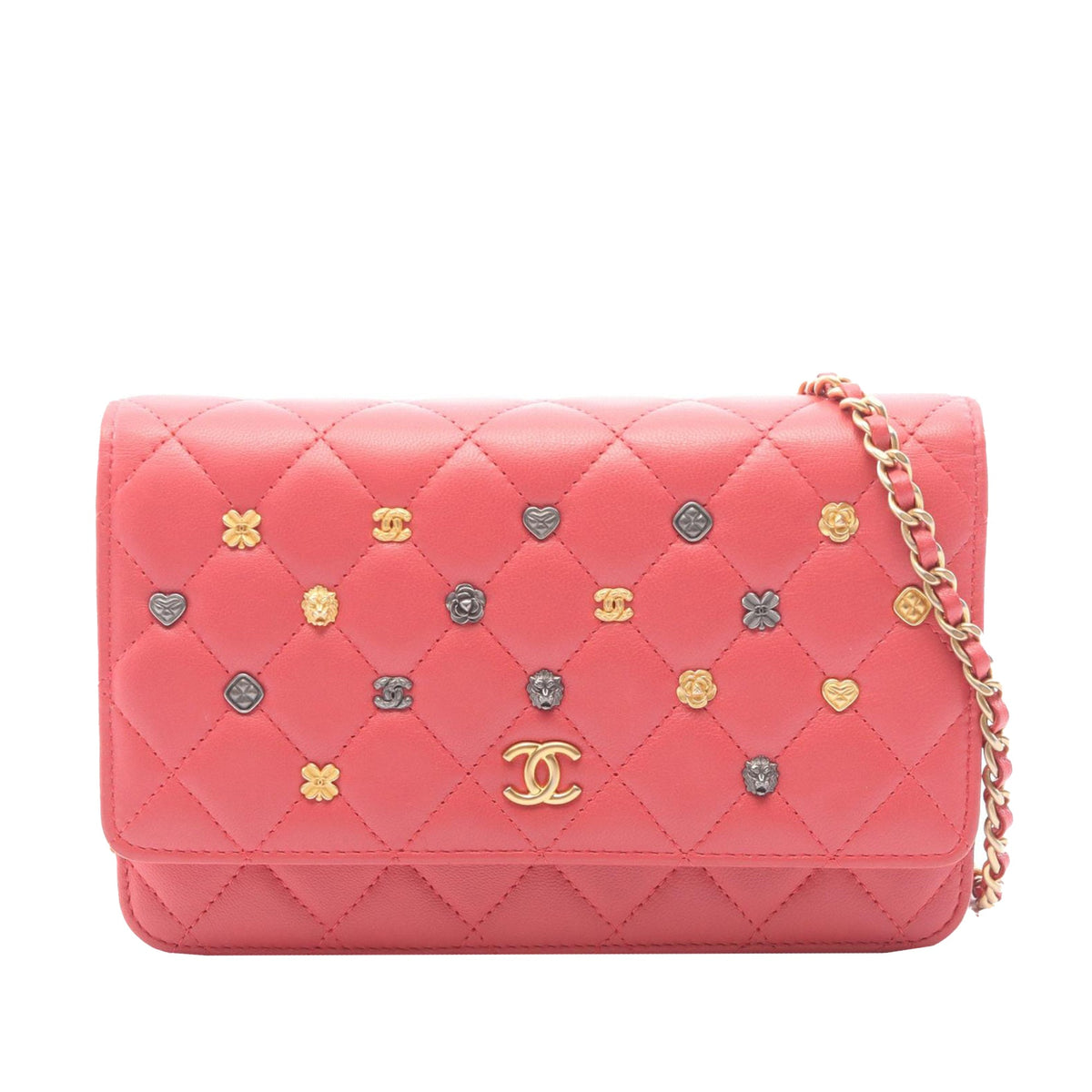 Chanel CC Quilted Lambskin Lucky Charms Wallet On Chain