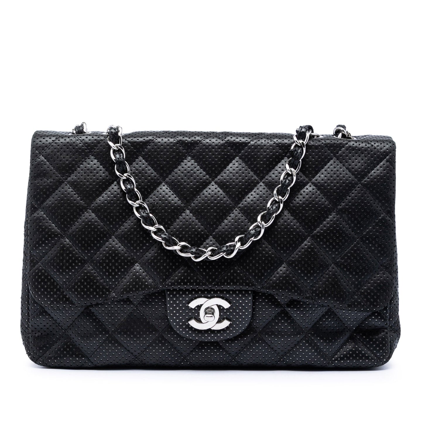Chanel Jumbo Classic Perforated Lambskin Single Flap