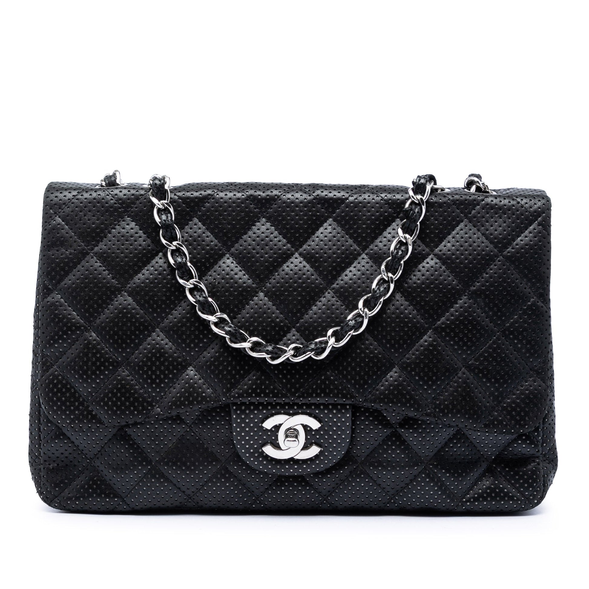 Chanel Jumbo Classic Perforated Lambskin Single Flap