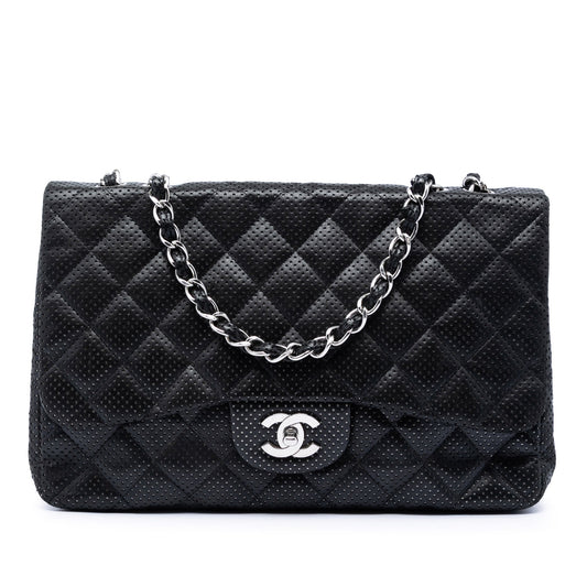 Chanel Jumbo Classic Perforated Lambskin Single Flap
