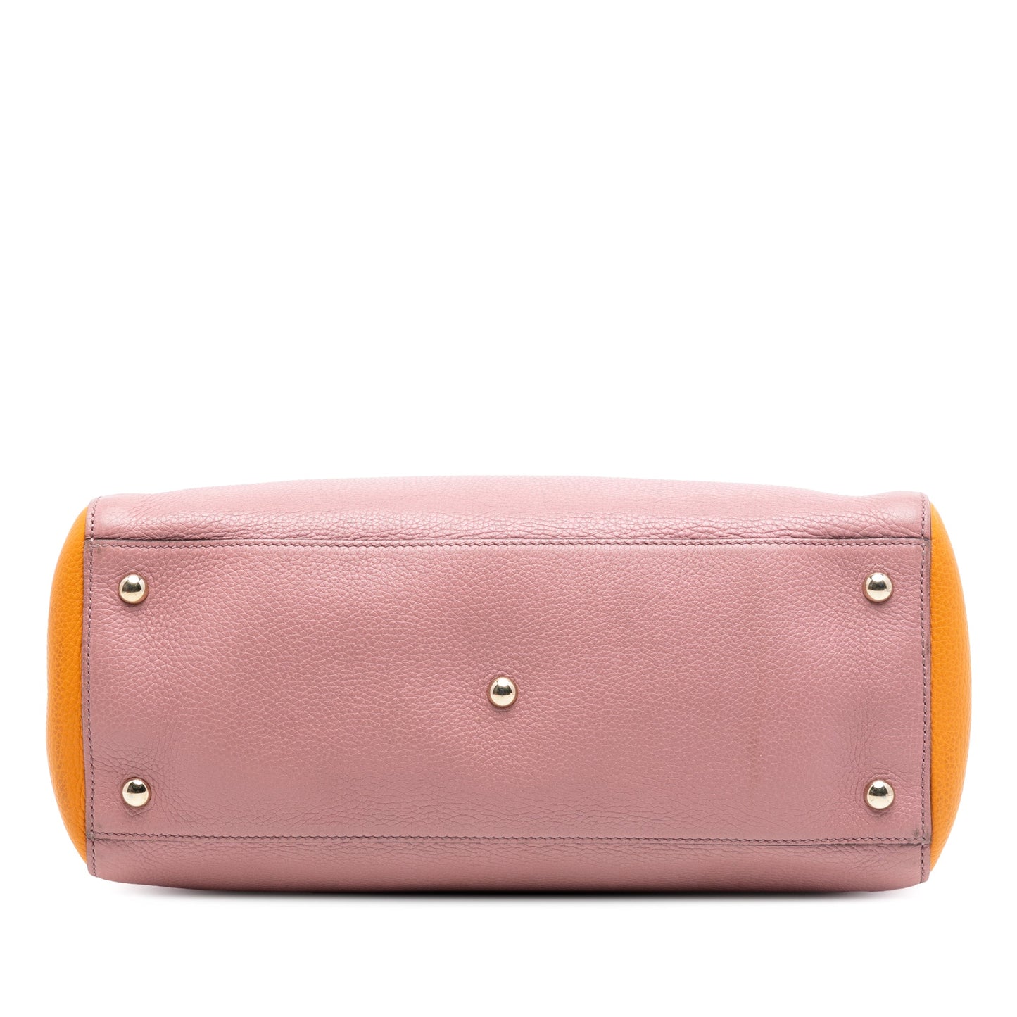 Medium Bicolor Calfskin Bamboo Shopper Satchel