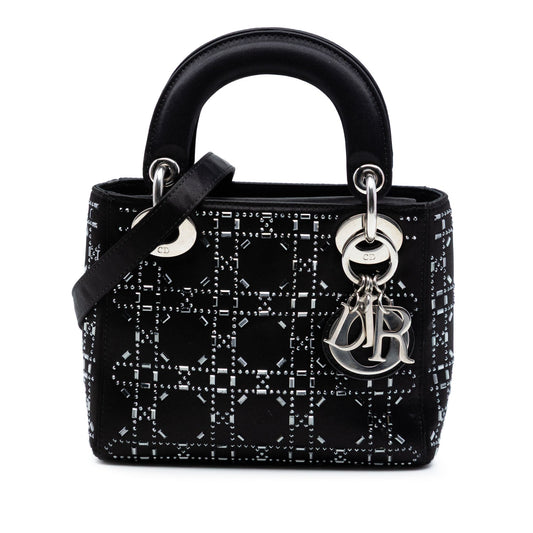 Dior Mini Satin Cannage Strass Crystal Embellished Lady Dior
