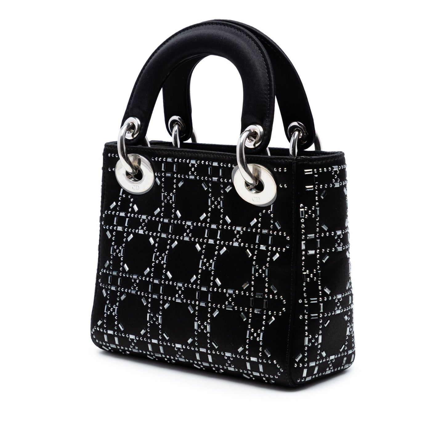 Dior Mini Satin Cannage Strass Crystal Embellished Lady Dior