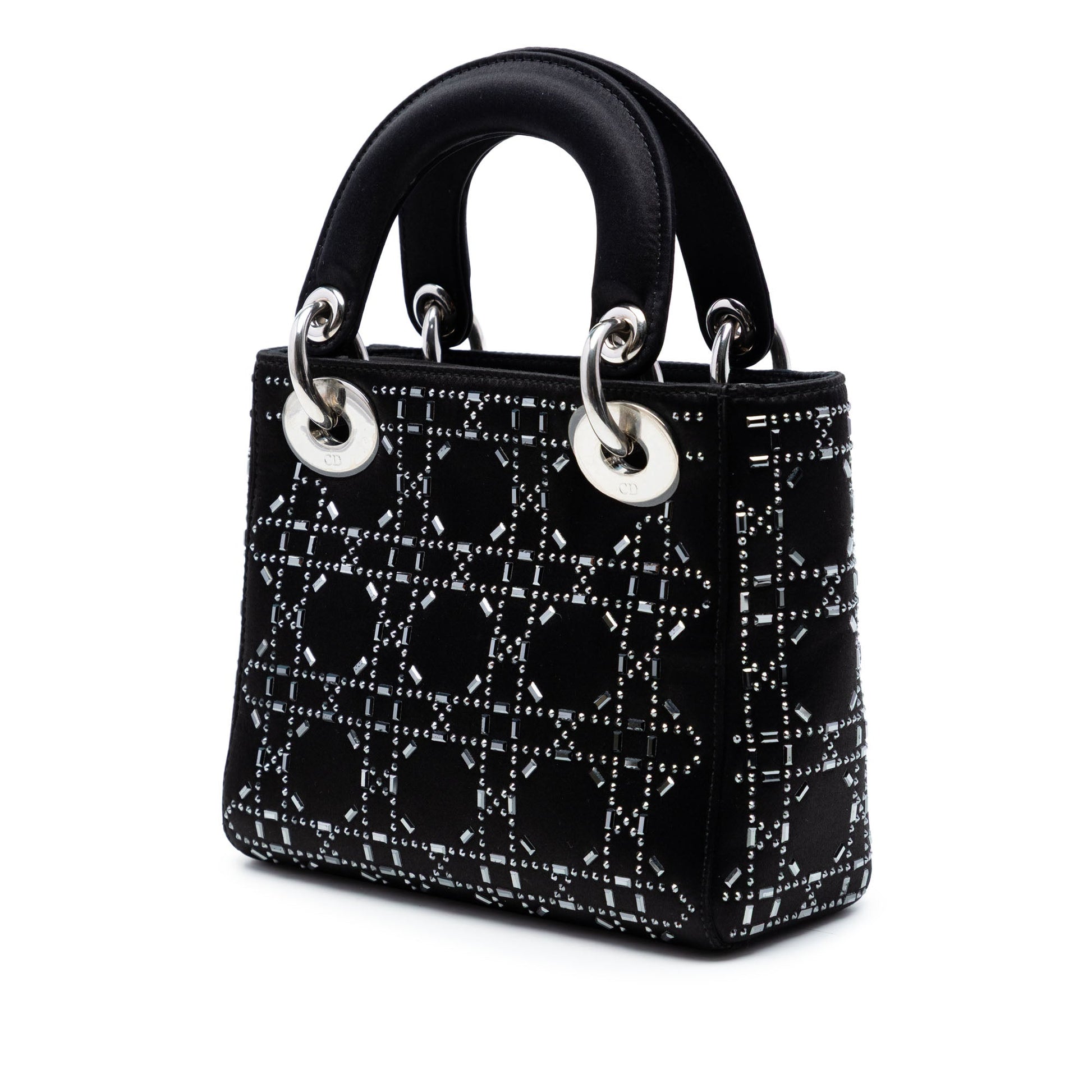 Dior Mini Satin Cannage Strass Crystal Embellished Lady Dior