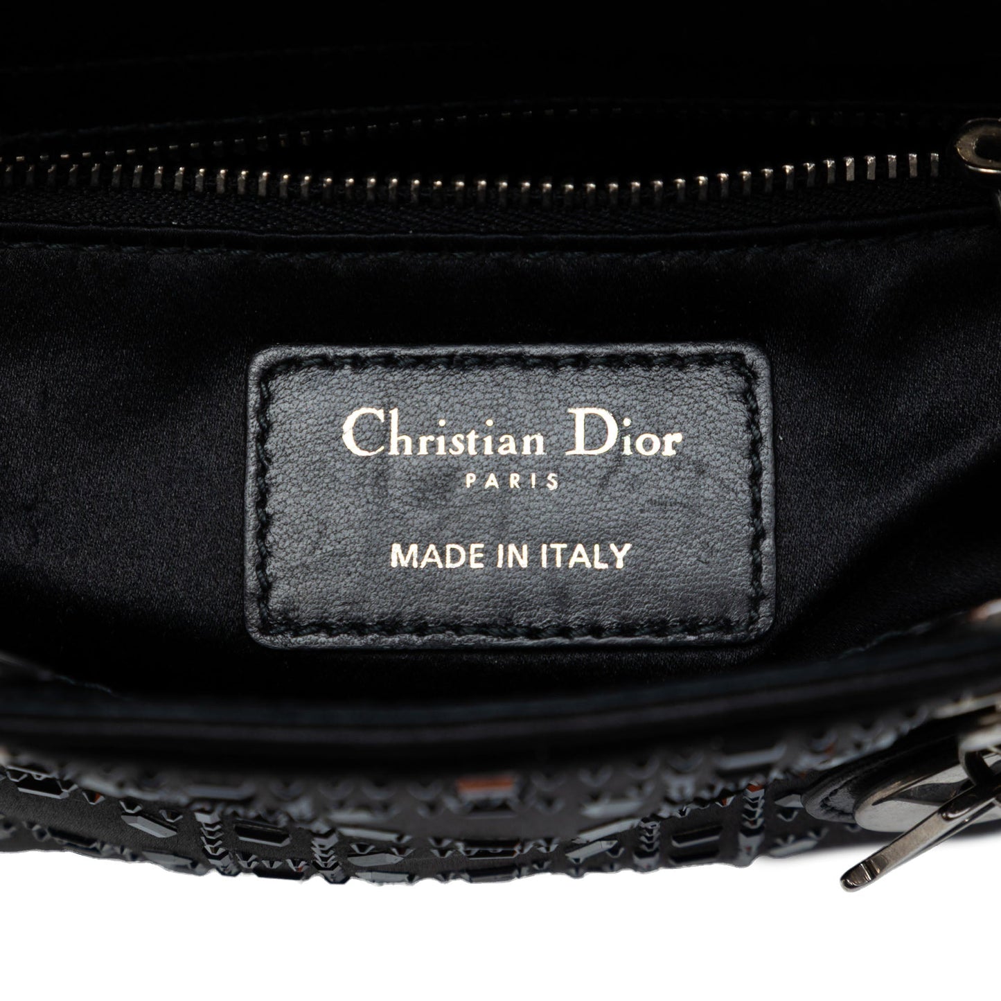Dior Mini Satin Cannage Strass Crystal Embellished Lady Dior