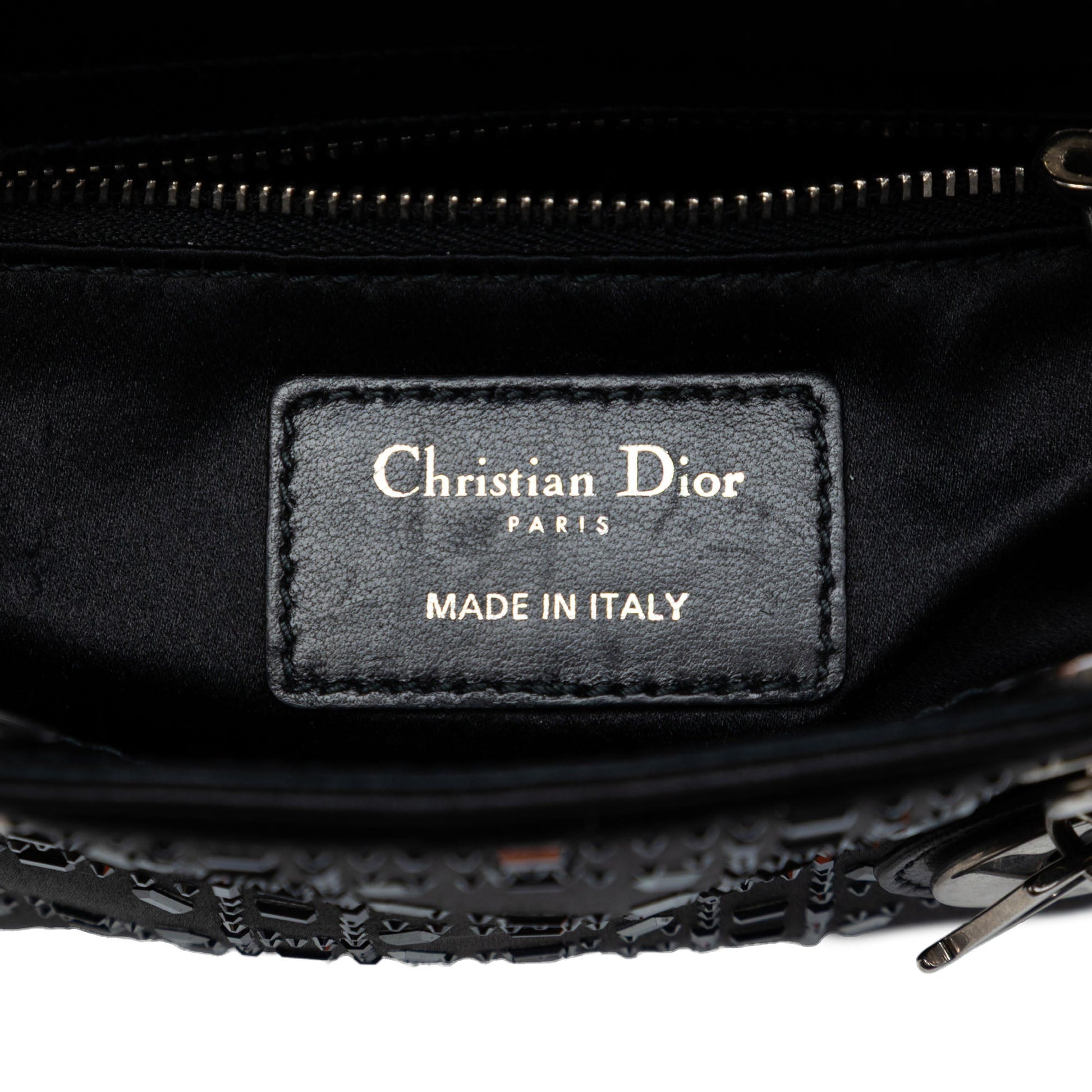 Dior Mini Satin Cannage Strass Crystal Embellished Lady Dior