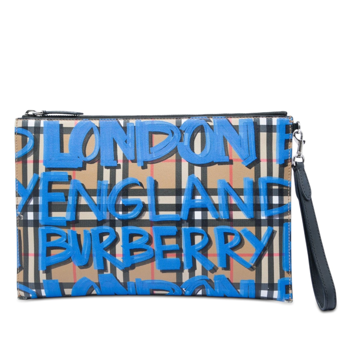 Burberry House Check Canvas Graffiti Zip Pouch