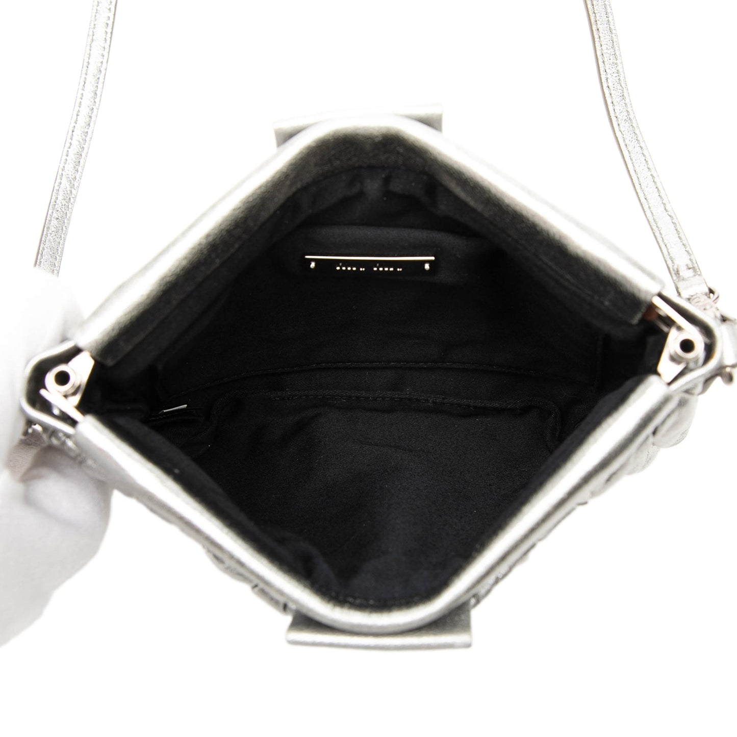 Miu Miu Matelasse Metallic Nappa Frame Clutch with Strap