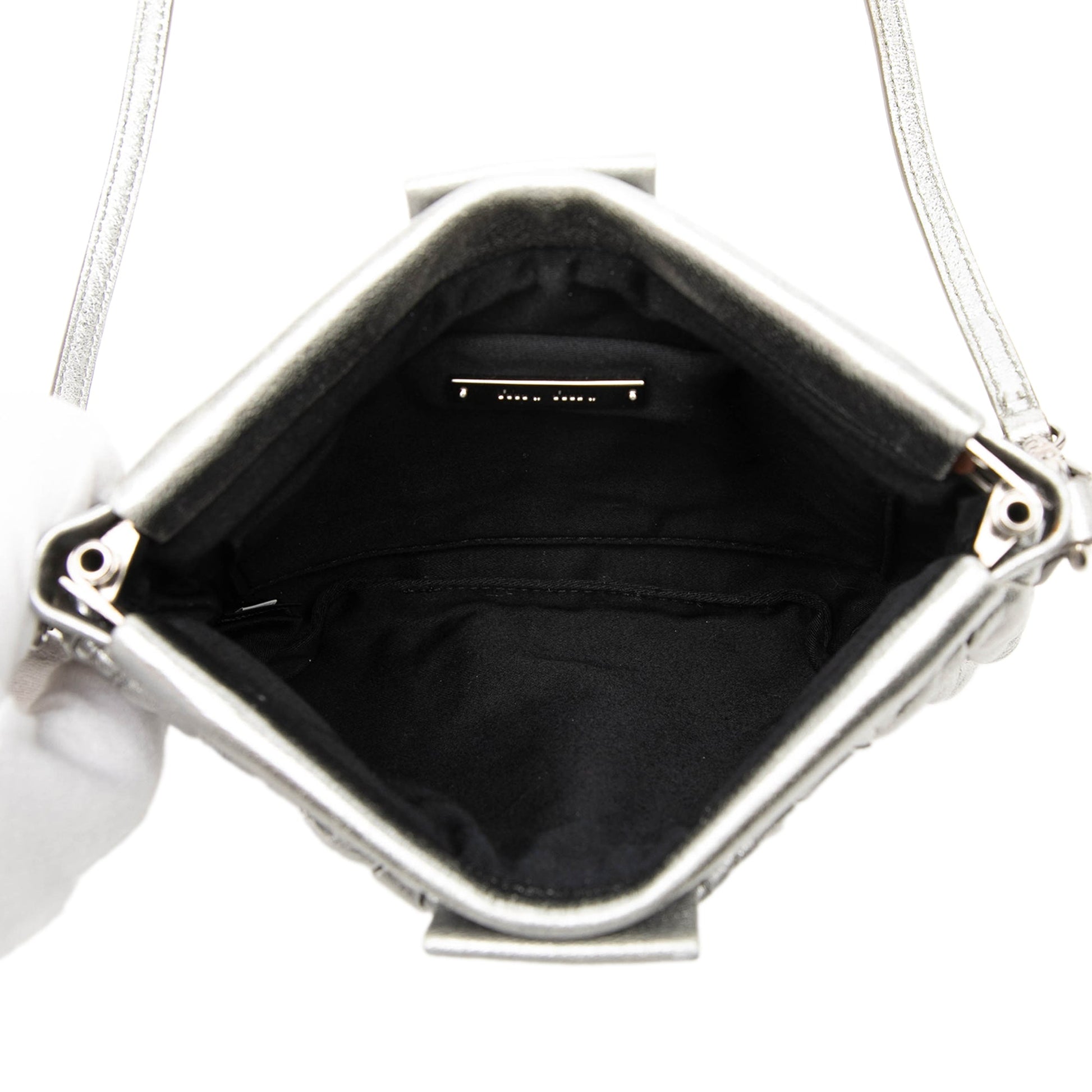 Miu Miu Matelasse Metallic Nappa Frame Clutch with Strap