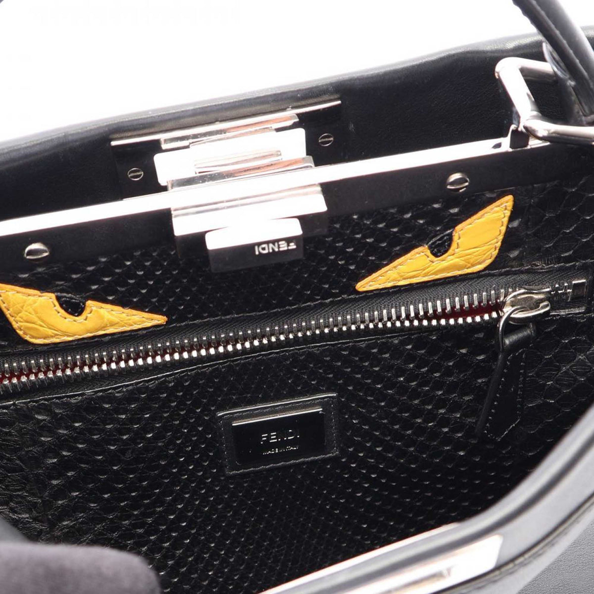 Fendi Medium Leather  Monster Peekaboo Iconic Satchel