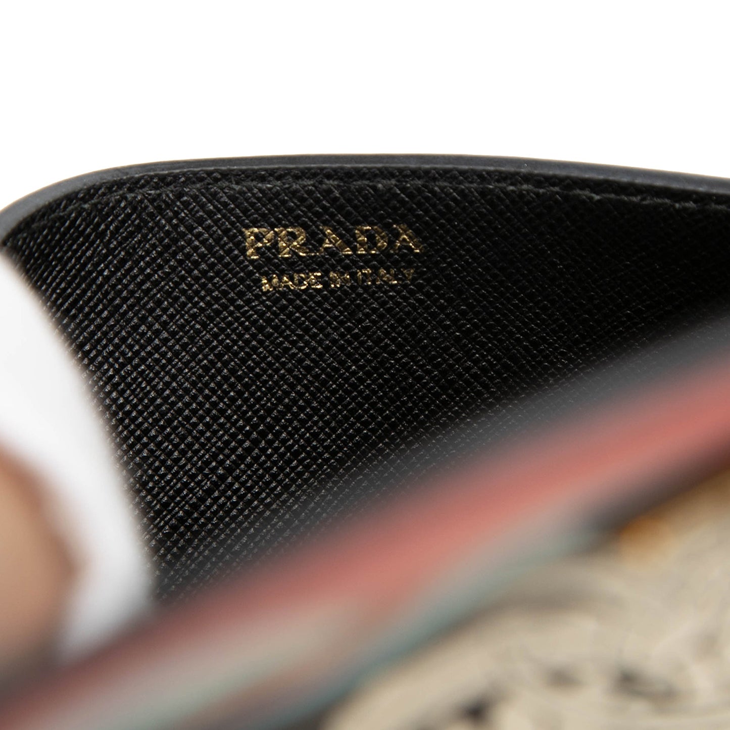 Prada Saffiano Floral Flame Print Wallet on Chain