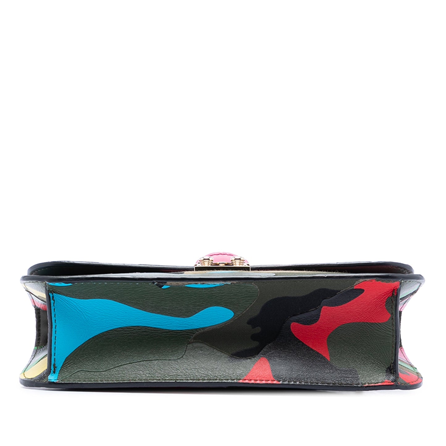 Valentino Medium Nappa and Canvas Camouflage Rockstud Glam Lock Crossbody