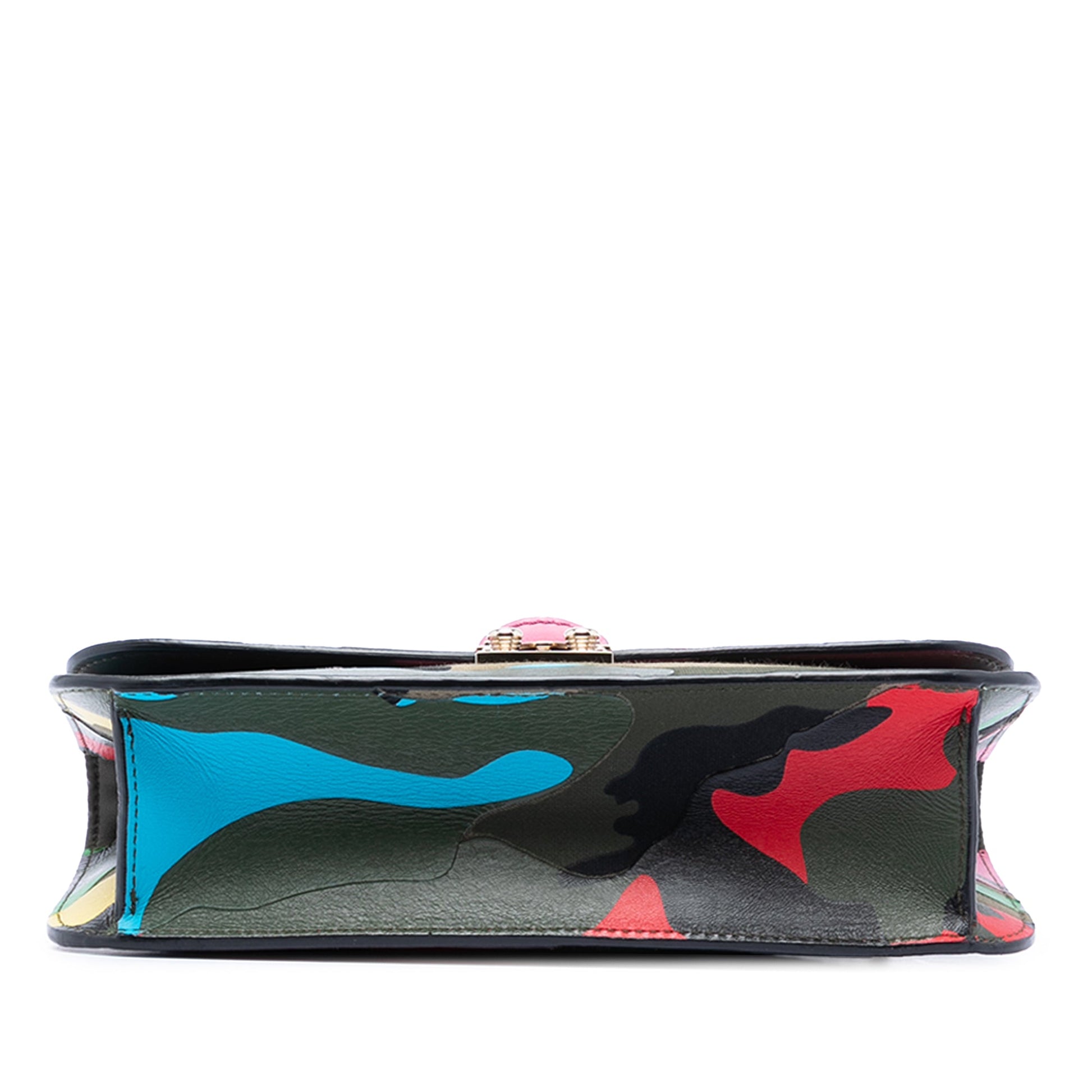 Valentino Medium Nappa and Canvas Camouflage Rockstud Glam Lock Crossbody