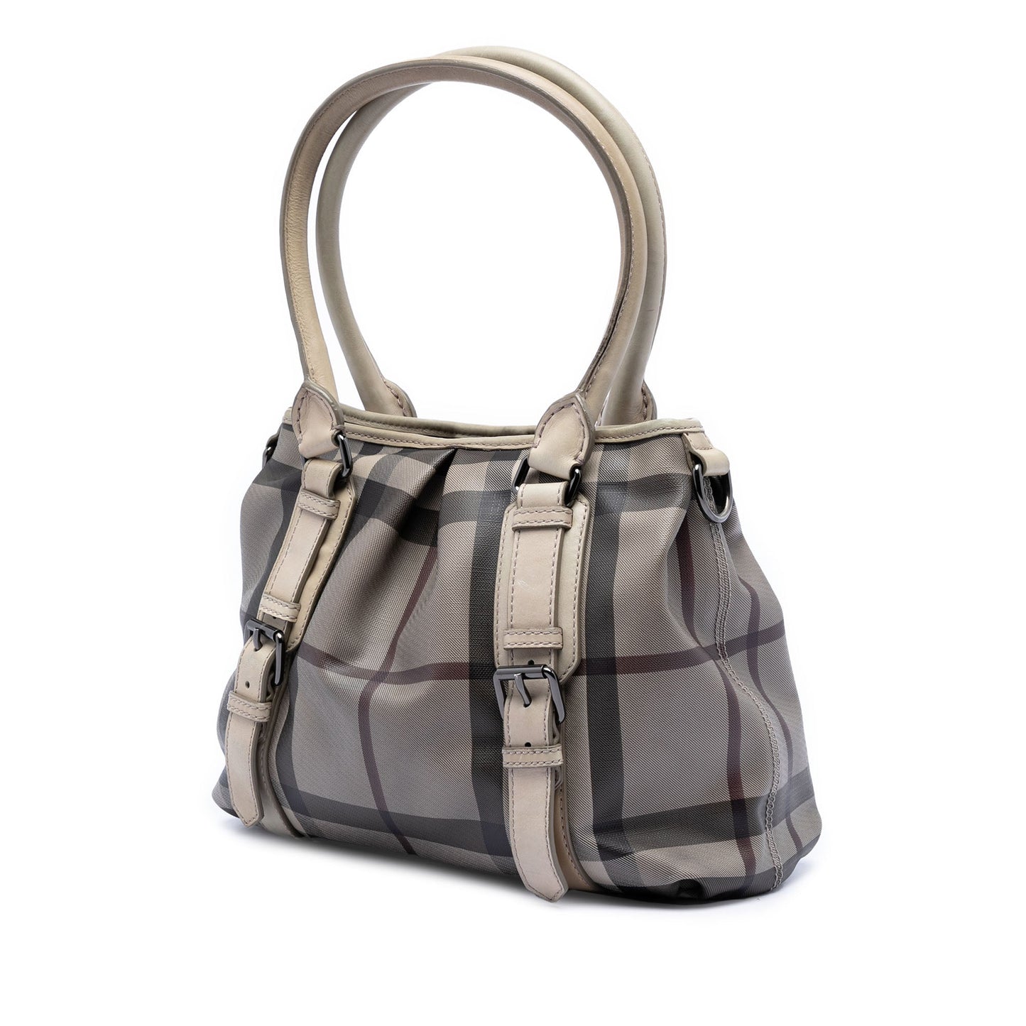 Burberry Small Smoke Check Coated Canvas Northfield Satchel