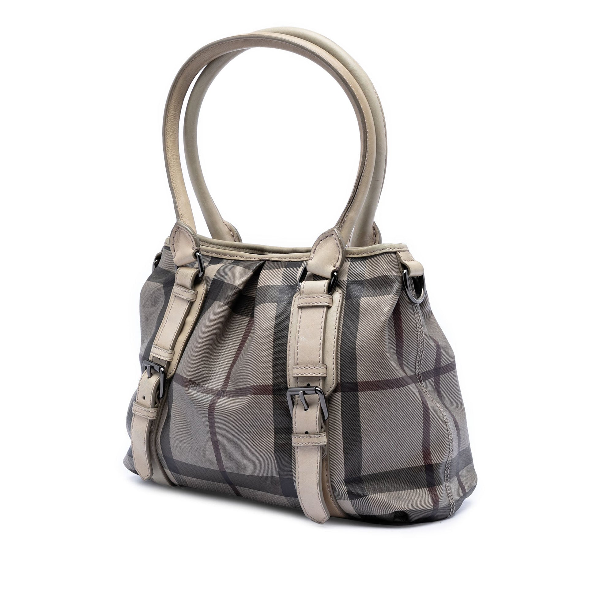 Burberry Small Smoke Check Coated Canvas Northfield Satchel