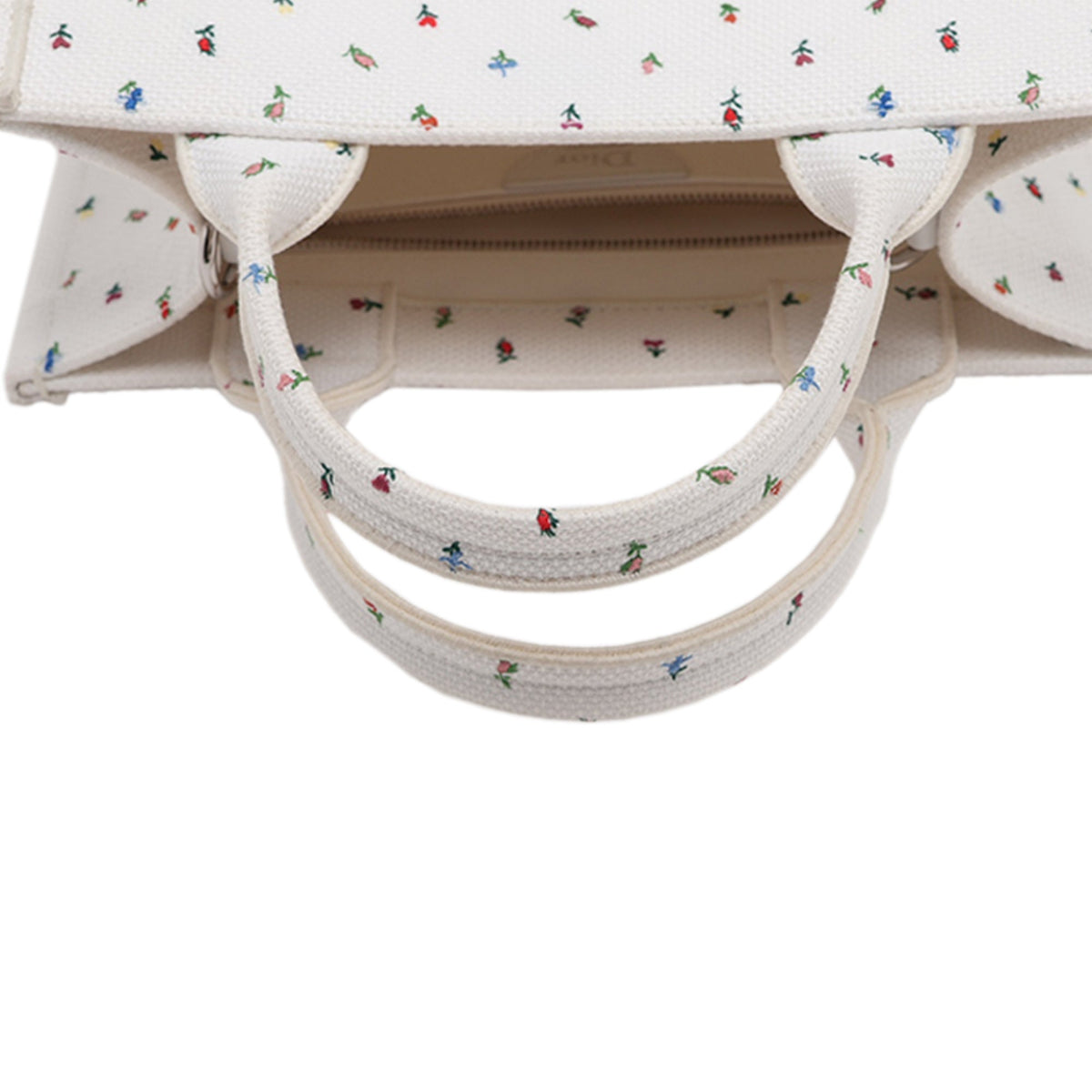 Dior Small Canvas Book Tote — White